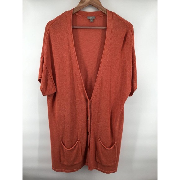 J. Jill Sweaters - J. Jill Linen V-Neck Pocket Cardigan XL